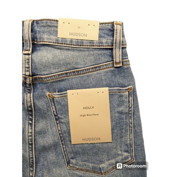 Hudson Holly High-Rise Flare Denim Jeans Gravity Blue Womens Size 24 $195 NWT - Picture 5 of 7